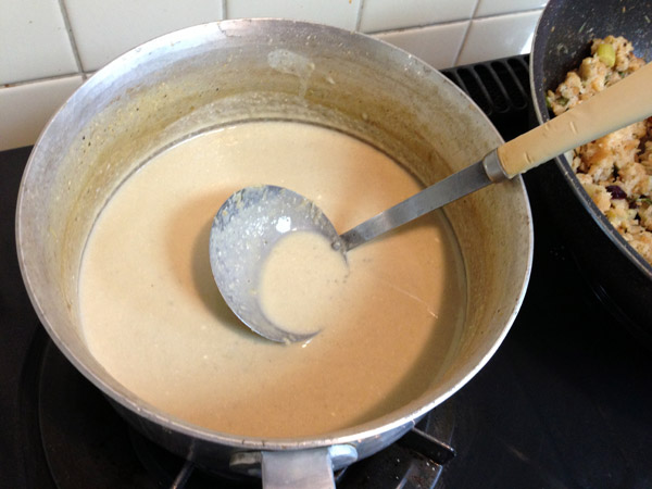 Kyoto Christmas Dinner: Roast Chicken with Candied Yuzu Peel Dried Cranberry Oyster Stuffing and Purple Murasaki-imo Mashed Sweet Potatoes