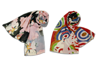 Pagong Classic Pattern Yuzen Dye Silk Scarf