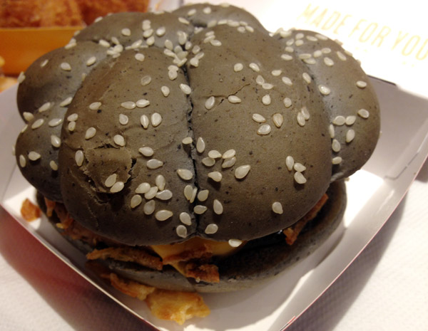 McDonald's Japan Squid Ink Burger Kinoko Mushroom Croquette
