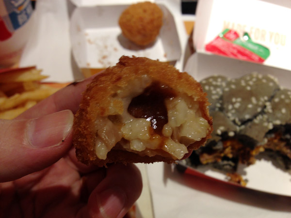 McDonald's Japan Squid Ink Burger Kinoko Mushroom Croquette